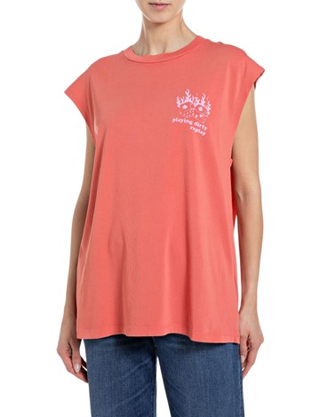 Replay crvena majica boyfit kroja s printom