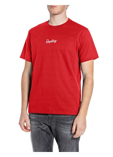 Replay CRVENA PAMUČNA MAJICA S PRINTOM NA PRSIMA I LEĐIMA - 1