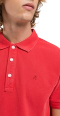CRVENA PAMUČNA POLO MAJICA S LOGOM NA OVRATNIKU - 5