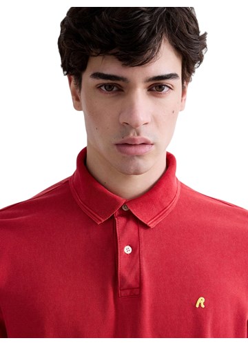 Replay CRVENA POLO MAJICA OD PIQUE PAMUKA S IZVEZENIM SLOVOM R - 6