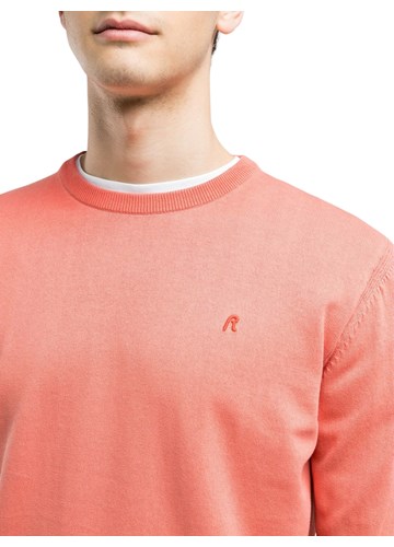 Replay CRVENI PAMUČNI PULOVER S OMBRE EFEKTOM - 3