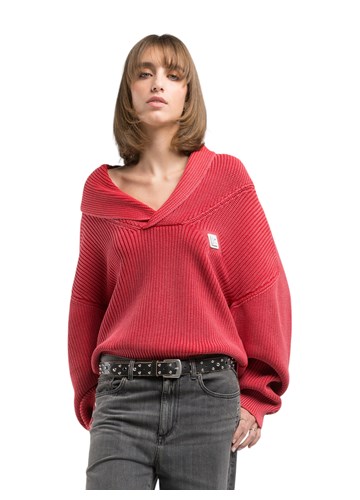 Replay CRVENI REBRASTI OVERSIZE PULOVER - 2 Replay CRVENI REBRASTI OVERSIZE PULOVER - 2