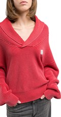 CRVENI REBRASTI OVERSIZE PULOVER - 6