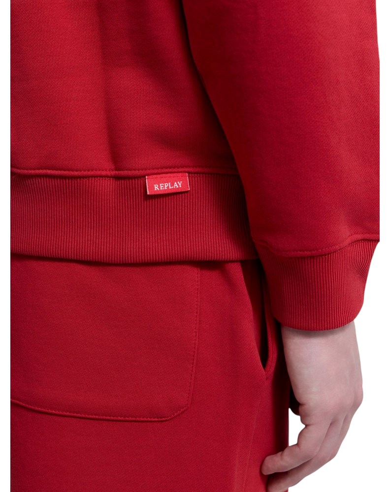 Replay CRVENI SWEATSHIRT OD FROTIRA S IZVEZENIM SLOVOM R - 6