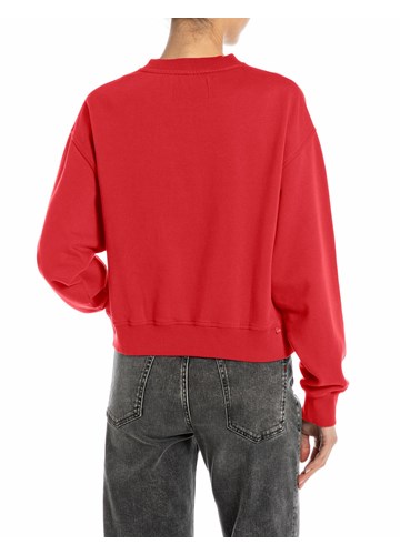 Replay CRVENI SWEATSHIRT OD PAMUKA S IZVEZENIM R - 2