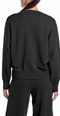 CRNI OVERSIZED PLETENI DŽEMPER S LAĐA IZREZOM - 2