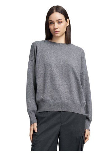 Replay TAMNO SIVI PULOVER S OKRUGLIM IZREZOM I ŠIROKIM RUKAVIMA - 2