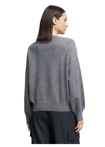 Replay TAMNO SIVI PULOVER S OKRUGLIM IZREZOM I ŠIROKIM RUKAVIMA - 3