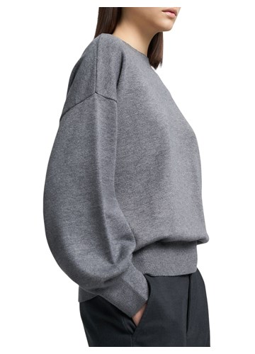 Replay TAMNO SIVI PULOVER S OKRUGLIM IZREZOM I ŠIROKIM RUKAVIMA - 5