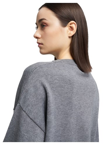 Replay TAMNO SIVI PULOVER S OKRUGLIM IZREZOM I ŠIROKIM RUKAVIMA - 6