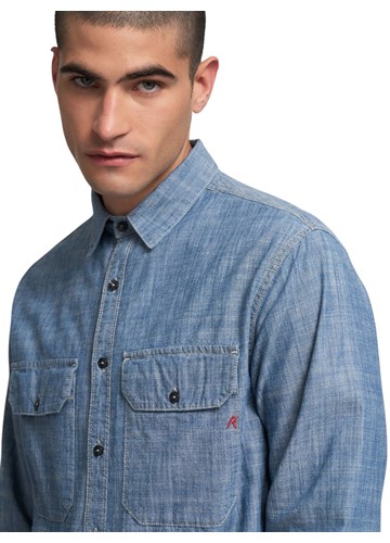 Replay DENIM KOŠULJA OD CHAMBREYA - 5