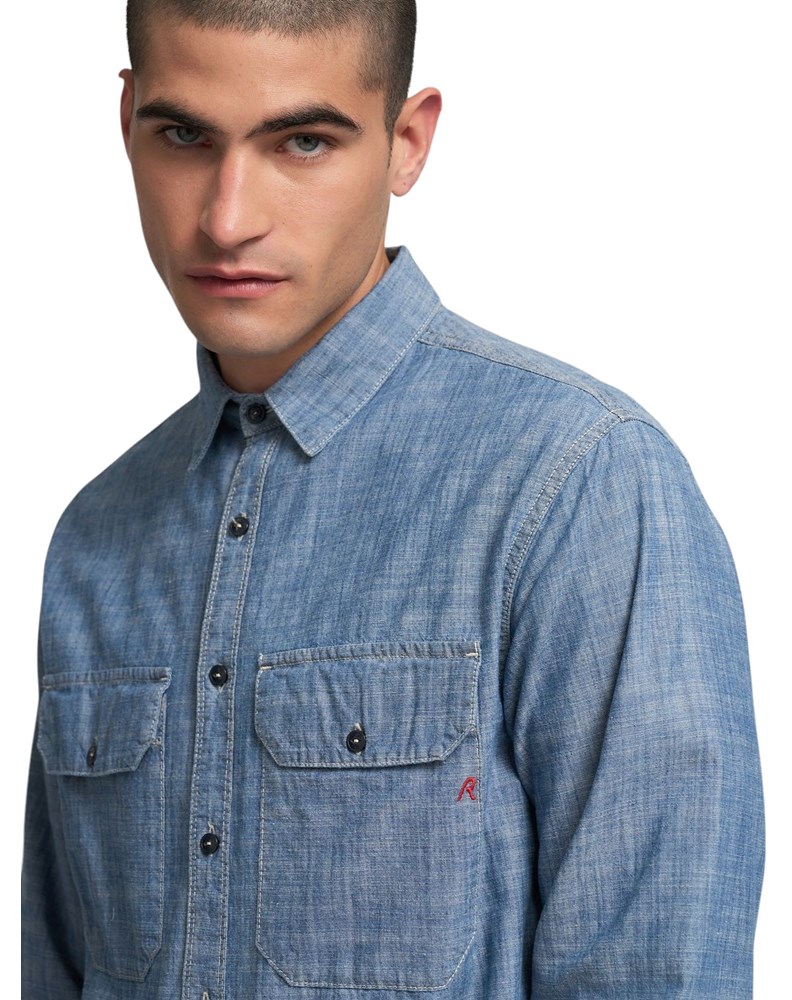 Replay DENIM KOŠULJA OD CHAMBREYA - 5