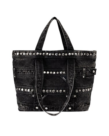 Replay denim shopper torba s ukrasnim nitnama