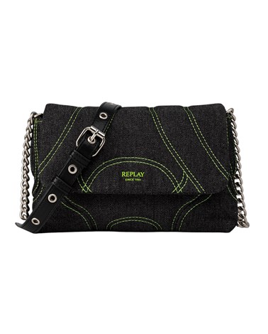 Replay denim torbica s kontrastnim prošivima