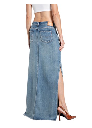 Replay DUGA DENIM SUKNJA S PROREZIMA - 2