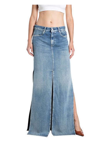 Replay DUGA DENIM SUKNJA S PROREZIMA - 1