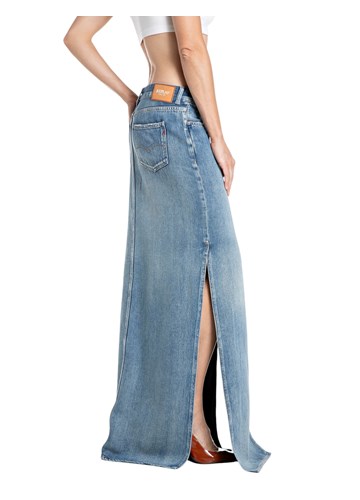 Replay DUGA DENIM SUKNJA S PROREZIMA - 3