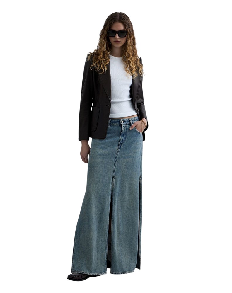 Replay DUGA DENIM SUKNJA S PROREZIMA - 1