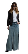 DUGA DENIM SUKNJA S PROREZIMA - 1