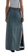 DUGA DENIM SUKNJA S PROREZIMA - 3