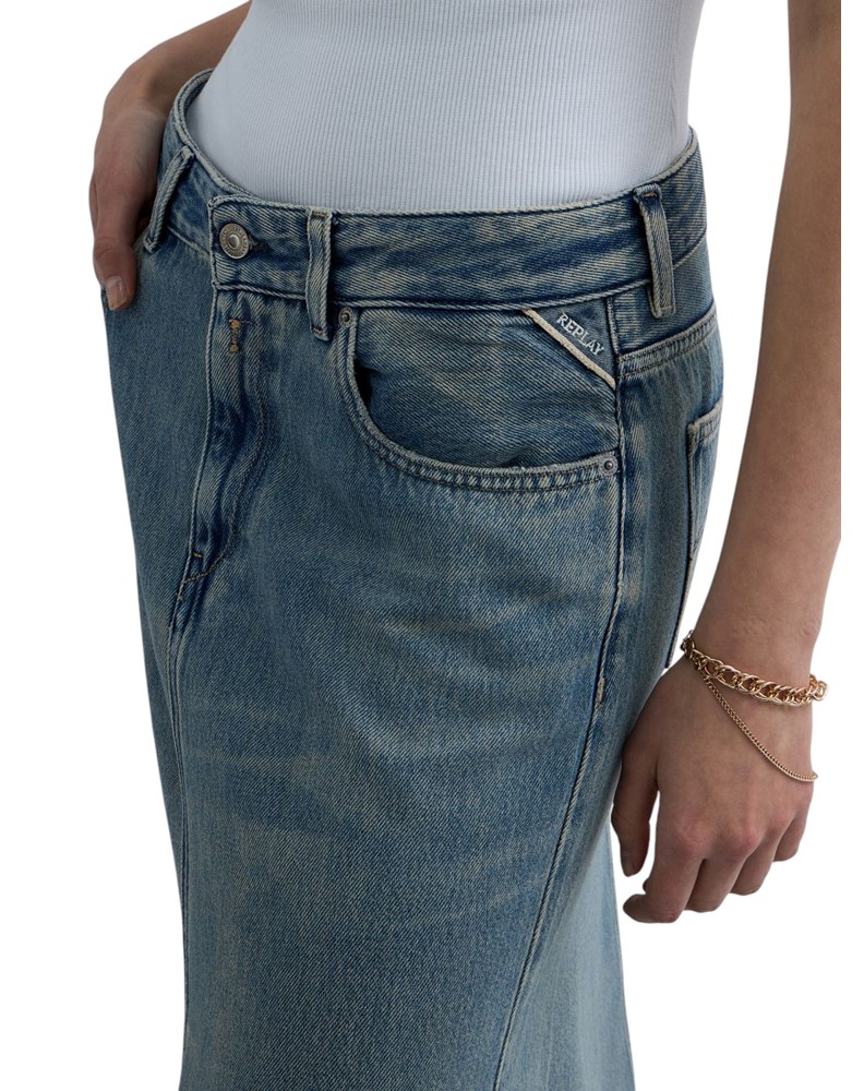 Replay DUGA DENIM SUKNJA S PROREZIMA - 5