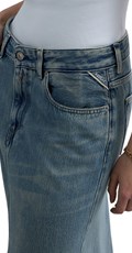 DUGA DENIM SUKNJA S PROREZIMA - 5