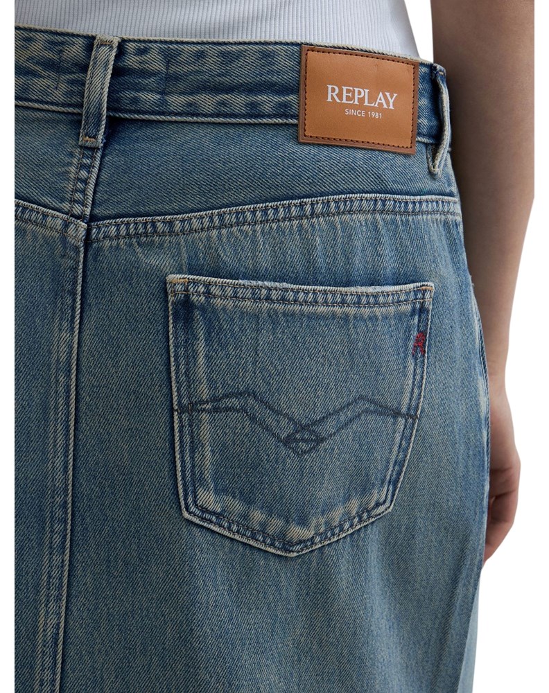 Replay DUGA DENIM SUKNJA S PROREZIMA - 6