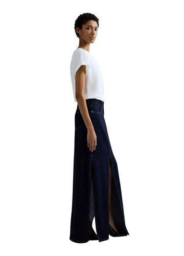 Replay DUGA SUKNJA OD TAMNOG TRAPERA S PROREZOM - 4