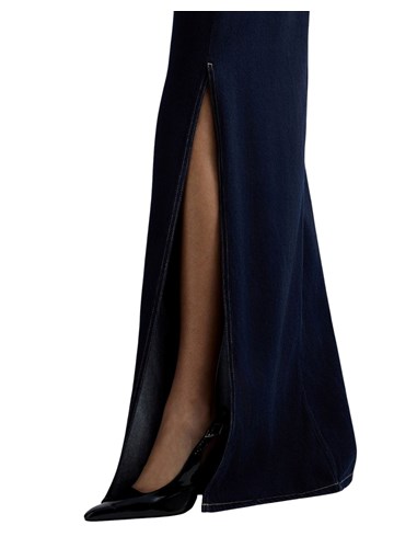 Replay DUGA SUKNJA OD TAMNOG TRAPERA S PROREZOM - 5