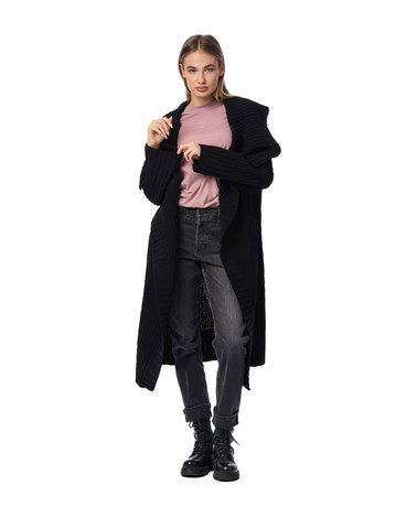 Replay dugi crni kardigan s džepovima