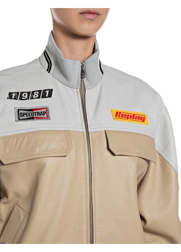 Replay DVOBOJNA KOŽNA KOLEDŽ JAKNA - 3