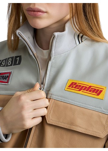 Replay DVOBOJNA KOŽNA KOLEDŽ JAKNA - 5