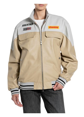 Replay DVOBOJNA KOŽNA KOLEDŽ JAKNA - 1