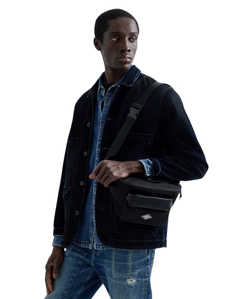 Replay PRAKTIČNA BELT BAG TORBICA S DETALJEM OD TEKSTURIRANE KOŽE - 4