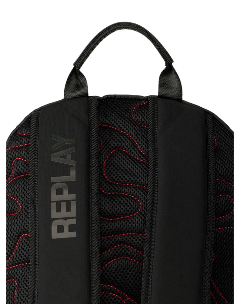 Replay CRNI REPLAY RUKSAK S CAMO UZORKOM I CRVENIM DETALJIMA - 7