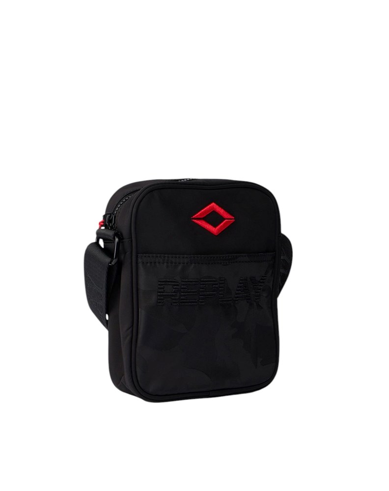 Replay CRNA REPLAY CROSSBODY TORBA S CAMO DETALJEM I CRVENIM LOGOTIPOM - 3