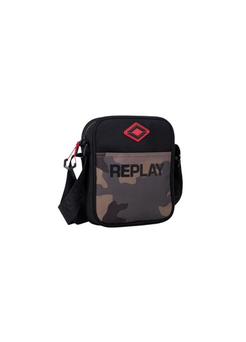 Replay MINI CROSSBODY TORBA S CAMO PRINTOM I CRVENIM LOGOTIPOM - 2