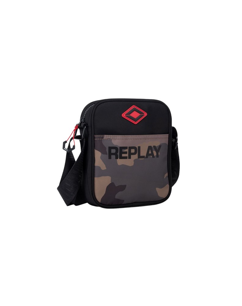 Replay MINI CROSSBODY TORBA S CAMO PRINTOM I CRVENIM LOGOTIPOM - 2