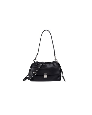 Replay crna mini sack torba s logotip pločicom