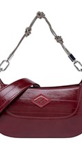 BORDO BAGUETTE TORBICA PRUGASTE TEKSTURE S DIJAMANTNIM LOGOTIPOM - 1