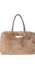 BEŽ SOFT-TEXTURE SHOPPER TORBA S LAKIRANIM RUČKAMA - 1