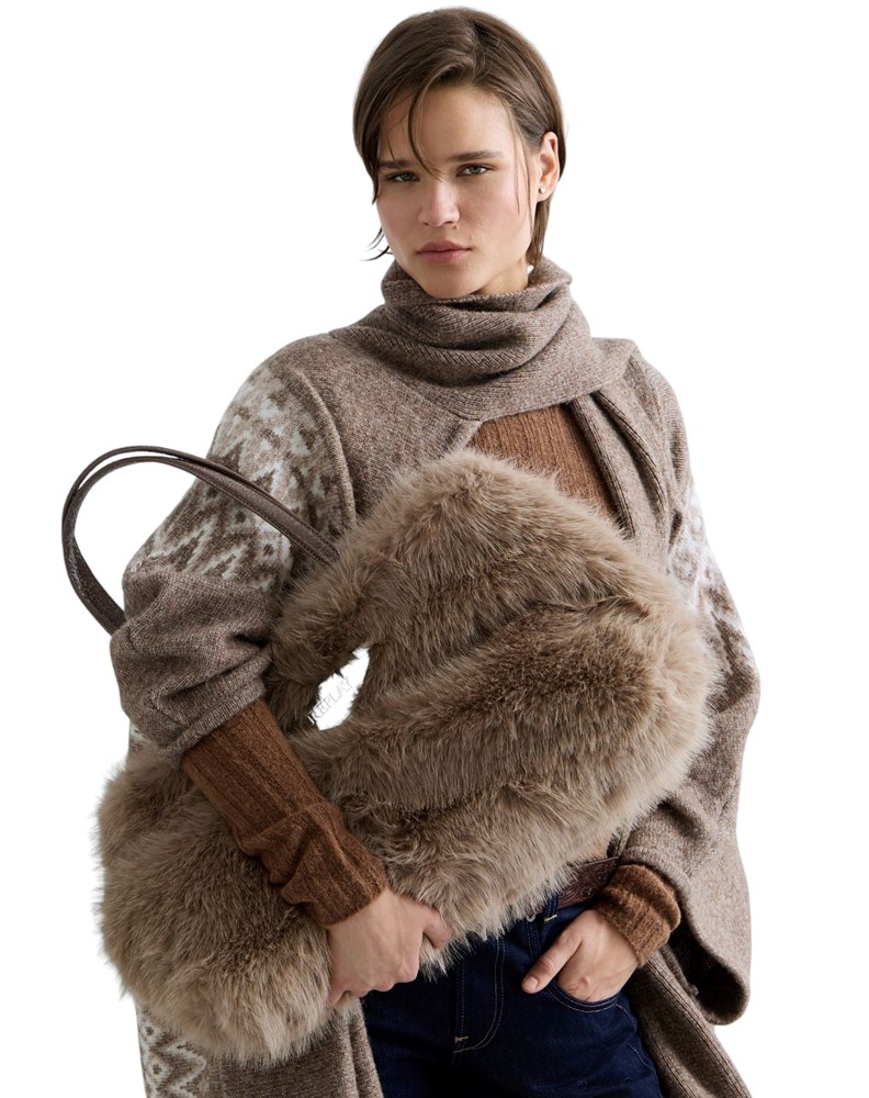 Replay BEŽ SOFT-TEXTURE SHOPPER TORBA S LAKIRANIM RUČKAMA - 4