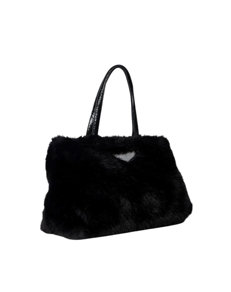 Replay CRNA SOFT-TEXTURE SHOPPER TORBA S LAKIRANIM RUČKAMA - 2