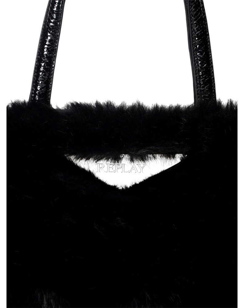 Replay CRNA SOFT-TEXTURE SHOPPER TORBA S LAKIRANIM RUČKAMA - 5