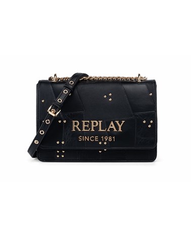 Replay patchwork torba s preklopom i zlatnim logotipom