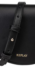 CRNA OKRUGLA TORBICA S METALNOM LOGOTIP PLOČICOM - 7