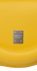 ŽUTA OKRUGLA TORBICA S METALNOM LOGOTIP PLOČICOM - 7
