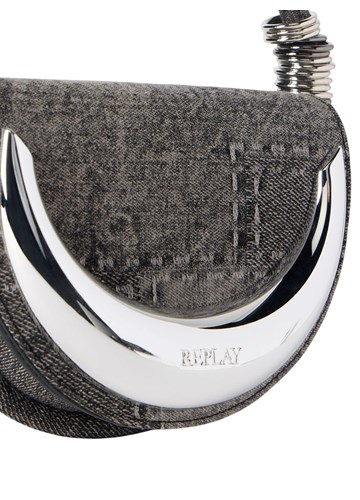 Replay OKRUGLA TORBICA OD ISPRANOG TRAPERA U SIVOJ BOJI - 4