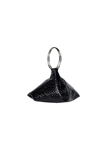 Replay CRNA LAKIRANA TORBICA S KROKO EFEKTOM I METALNIM RUČKAMA - 4