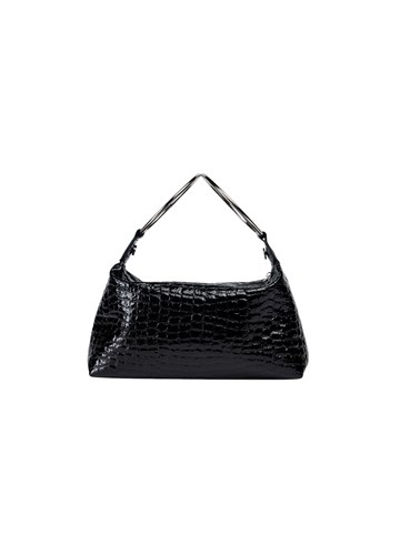 Replay CRNA LAKIRANA TORBICA S KROKO EFEKTOM I METALNIM RUČKAMA - 3